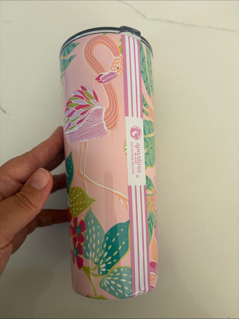 Spartina 449 Pink Floral Tumbler 22oz new with tags - Picture 2 of 5